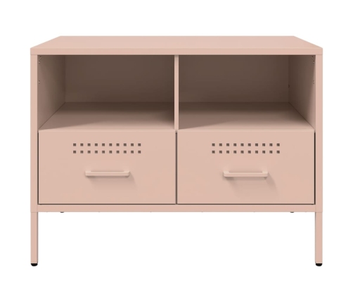 Muebles para TV 2 unidades acero rosa 68x39x50,5 cm