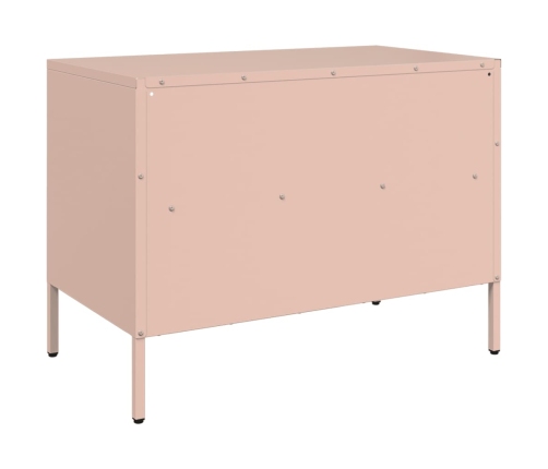 Muebles para TV 2 unidades acero rosa 68x39x50,5 cm