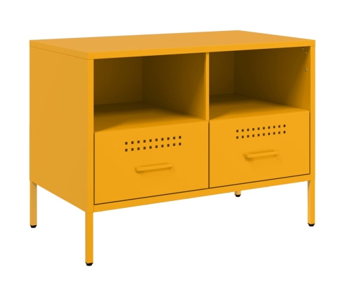 Mueble TV acero laminado en frío amarillo mostaza 68x39x50,5 cm