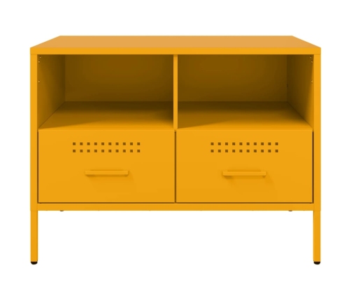 Mueble TV acero laminado en frío amarillo mostaza 68x39x50,5 cm