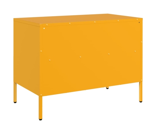 Mueble TV acero laminado en frío amarillo mostaza 68x39x50,5 cm