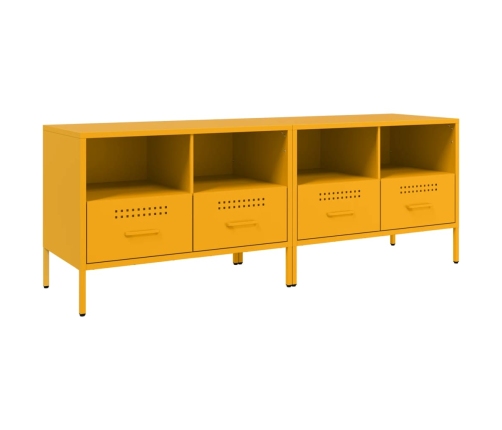 Muebles para TV 2 unidades acero amarillo mostaza 68x39x50,5 cm