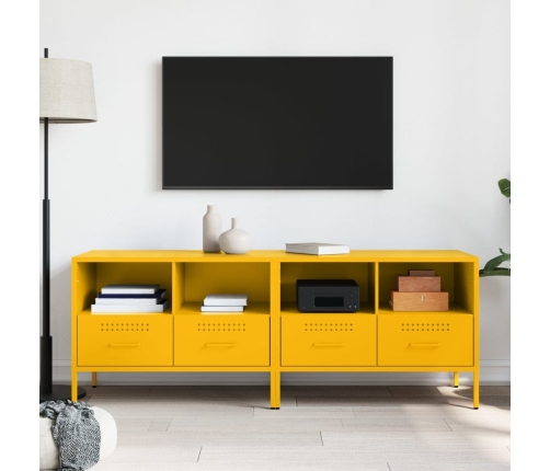 Muebles para TV 2 unidades acero amarillo mostaza 68x39x50,5 cm