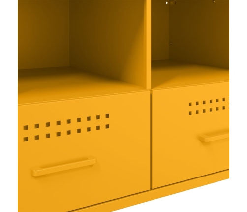 Muebles para TV 2 unidades acero amarillo mostaza 68x39x50,5 cm