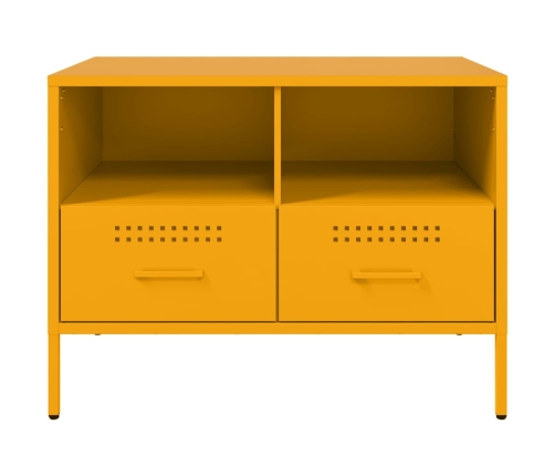 Muebles para TV 2 unidades acero amarillo mostaza 68x39x50,5 cm