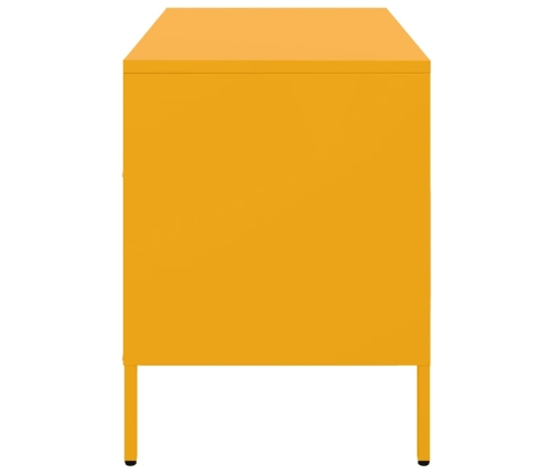 Muebles para TV 2 unidades acero amarillo mostaza 68x39x50,5 cm