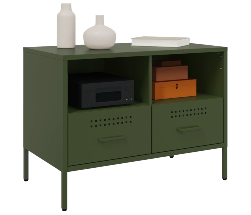 Mueble para TV acero verde oliva 68x39x50,5 cm