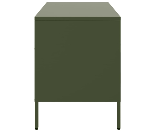 Mueble de TV acero laminado en frío verde oliva 68x39x50,5 cm