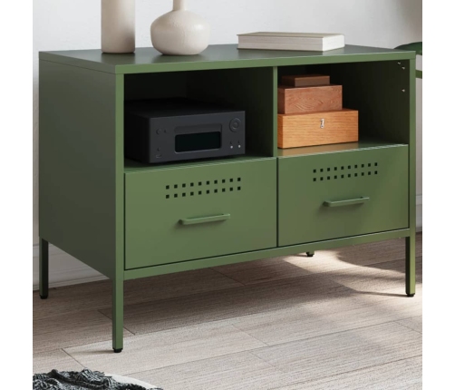 Mueble para TV acero verde oliva 68x39x50,5 cm