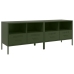 vidaXL Muebles de TV 2 piezas acero laminado verde oliva 68x39x50,5 cm