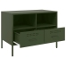 vidaXL Muebles de TV 2 piezas acero laminado verde oliva 68x39x50,5 cm