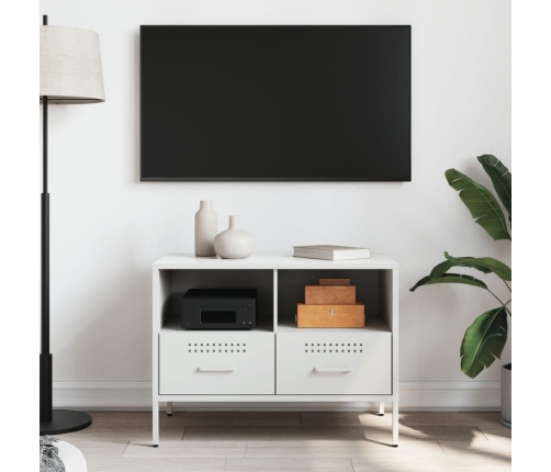 Mueble para TV acero blanco 68x39x50,5 cm