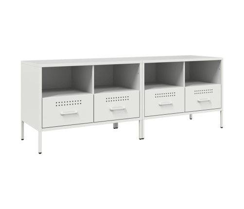 vidaXL Muebles de TV 2 pzas acero laminado frío blanco 68x39x50,5 cm