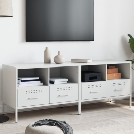 Muebles para TV 2 unidades acero blanco 68x39x50,5 cm