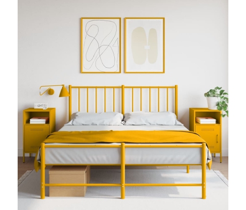 Mesitas de noche 2 uds acero laminado amarillo 36x39x68 cm