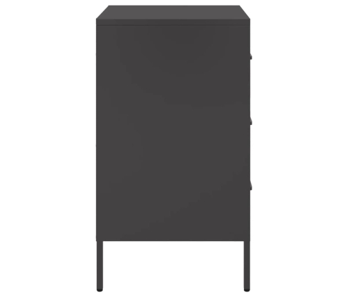 vidaXL Mesitas de noche 2 uds acero laminado en frío negro 36x39x68 cm