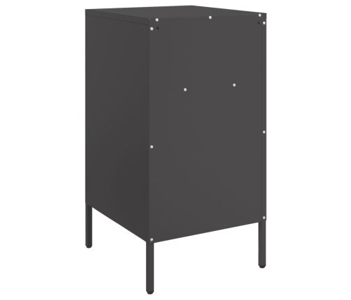 vidaXL Mesitas de noche 2 uds acero laminado en frío negro 36x39x68 cm