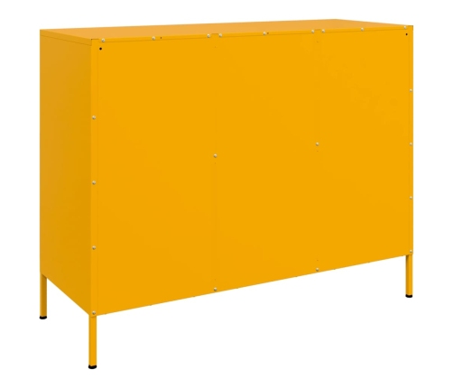 Aparador acero amarillo mostaza 100,5x39x79 cm