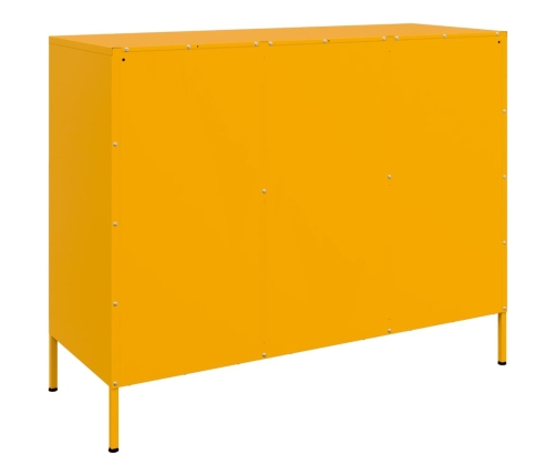 Aparador acero amarillo mostaza 100,5x39x79 cm