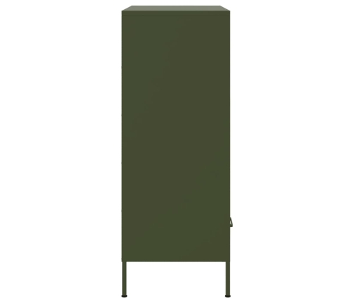 Aparador acero verde oliva 68x39x101,5 cm