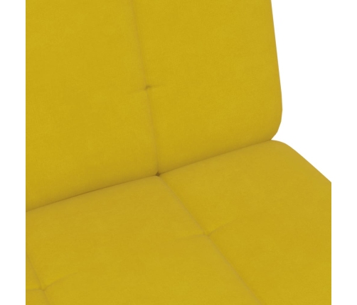 Sofá cama de 2 plazas con taburete terciopelo amarillo