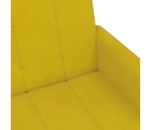 Sofá cama de 2 plazas con taburete terciopelo amarillo