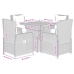Set comedor de jardín 5 pzas con cojines ratán sintético beige