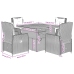 Set comedor de jardín 5 pzas con cojines ratán sintético beige