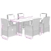 Set comedor de jardín 7 pzas con cojines ratán sintético beige