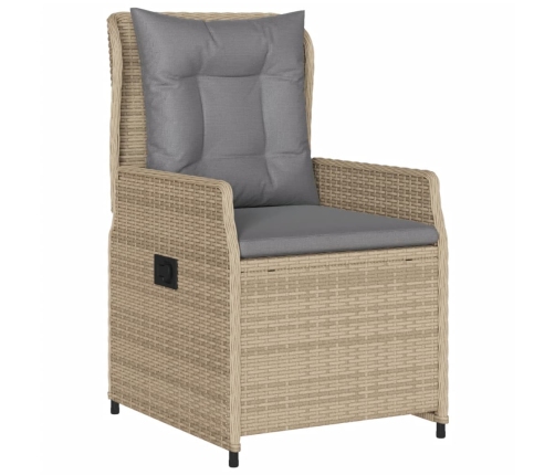 Set comedor de jardín 9 pzas con cojines ratán sintético beige