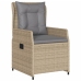 Set comedor de jardín 9 pzas con cojines ratán sintético beige