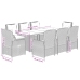 Set comedor de jardín 9 pzas con cojines ratán sintético beige
