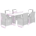 Set comedor de jardín 7 pzas con cojines ratán sintético beige