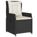 Set de muebles jardín 5 pzas con cojines ratán sintético negro