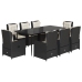Set de comedor de jardín 9 pzas y cojines ratán sintético negro
