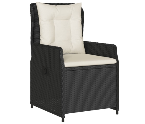 Set de muebles jardín 5 pzas con cojines ratán sintético negro