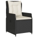 Set de muebles jardín 5 pzas con cojines ratán sintético negro