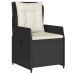Set de muebles jardín 5 pzas con cojines ratán sintético negro