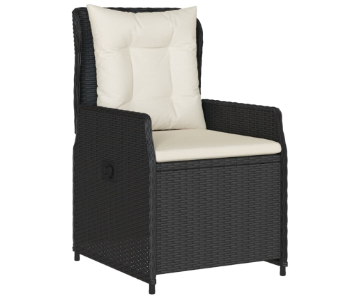 Set de muebles jardín 5 pzas con cojines ratán sintético negro
