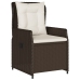 Set comedor de jardín 5 piezas y cojines ratán sintético marrón