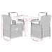 Set comedor de jardín 5 piezas con cojines ratán sintético gris