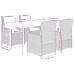 Set comedor de jardín 5 piezas con cojines ratán sintético gris