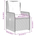 Set comedor de jardín 3 piezas con cojines ratán sintético gris