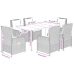 Set comedor de jardín 7 pzas con cojines ratán sintético beige