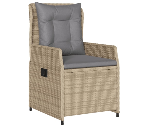 Set comedor de jardín 5 pzas con cojines ratán sintético beige