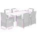 Set comedor de jardín 7 pzas con cojines ratán sintético beige