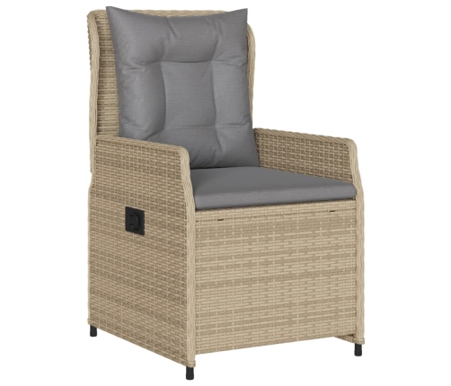 Set comedor de jardín 9 pzas con cojines ratán sintético beige