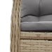Set comedor de jardín 9 pzas con cojines ratán sintético beige
