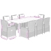Set comedor de jardín 9 pzas con cojines ratán sintético beige