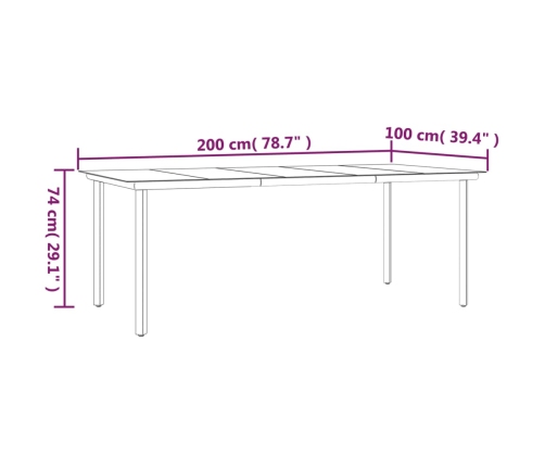 Set comedor de jardín 9 pzas con cojines ratán sintético beige